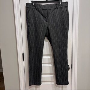 Ann Taylor Loft Marisa Skinny Gray White Micro Dot Ankle Career Pant Size 14